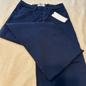 Mica chromatic high rise wide log crop denim size 30 navy